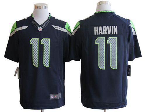  Seahawks #11 Percy Harvin Steel Blue Team Color Men's Stitched NFL Limited Jersey