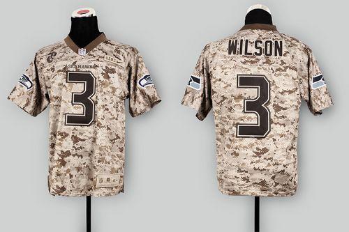  Seahawks #3 Russell Wilson Camo USMC Men's Stitched NFL New Elite Jersey