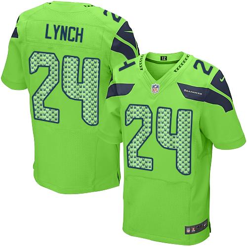  Seahawks #24 Marshawn Lynch Green Alternate Men's Stitched NFL Elite Jersey