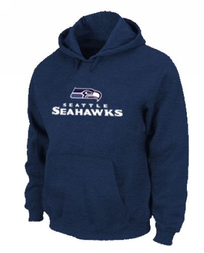 Seattle Seahawks Authentic Logo Pullover Hoodie Dark Blue