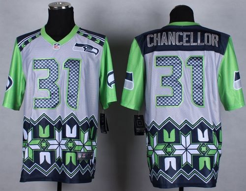  Seahawks #31 Kam Chancellor Grey Men's Stitched NFL Elite Noble Fashion Jersey