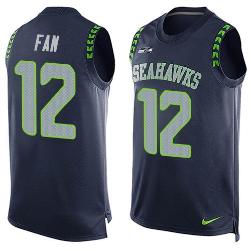  Seahawks #12 Fan Steel Blue Team Color Men's Stitched NFL Limited Tank Top Jersey