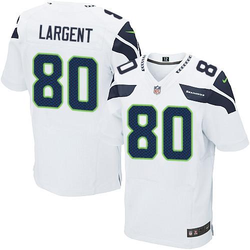  Seahawks #80 Steve Largent White Men's Stitched NFL Elite Jersey