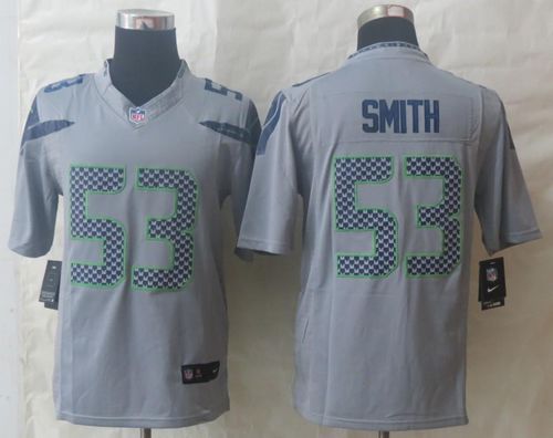  Seahawks #53 Malcolm Smith Grey Alternate Men's Stitched NFL Limited Jersey