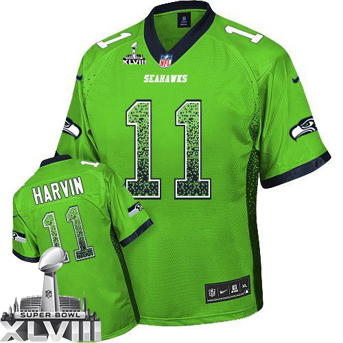  Seahawks #11 Percy Harvin Green Super Bowl XLVIII Men's Stitched NFL Elite Drift Fashion Jersey
