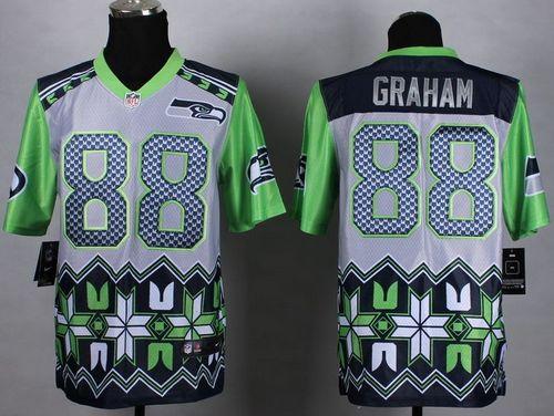  Seahawks #88 Jimmy Graham Grey Men's Stitched NFL Elite Noble Fashion Jersey