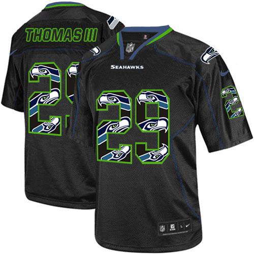  Seahawks #29 Earl Thomas III New Lights Out Black Men's Stitched NFL Elite Jersey