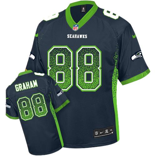  Seahawks #88 Jimmy Graham Steel Blue Team Color Men's Stitched NFL Elite Drift Fashion Jersey