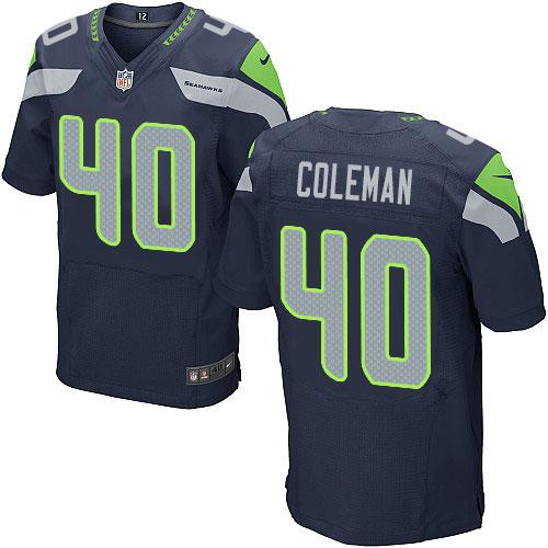  Seahawks #40 Derrick Coleman Steel Blue Team Color Men's Stitched NFL Elite Jersey