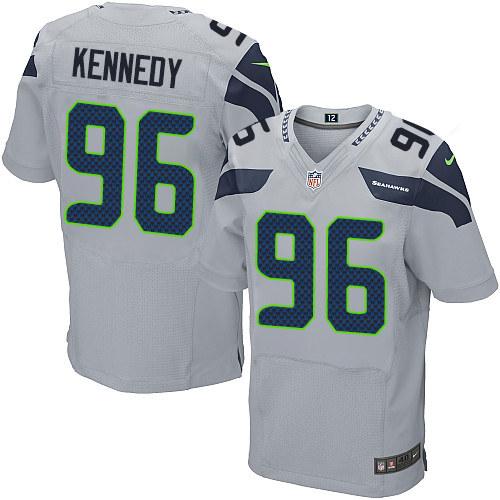  Seahawks #96 Cortez Kennedy Grey Alternate Men's Stitched NFL Elite Jersey