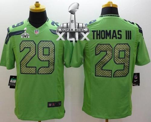 Seahawks #29 Earl Thomas III Green Alternate Super Bowl XLIX Men's Stitched NFL Limited Jersey