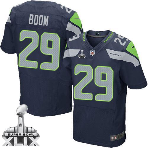  Seahawks #29 Earl Thomas III Steel Blue Team Color Super Bowl XLIX Men's Stitched NFL Legion of Boom Elite Jersey