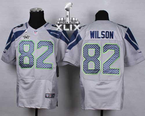  Seahawks #82 Luke Willson Grey Alternate Super Bowl XLIX Men's Stitched NFL Elite Jersey