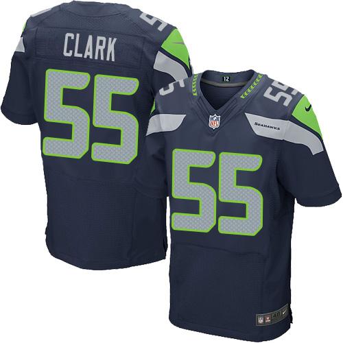  Seahawks #55 Frank Clark Steel Blue Team Color Men's Stitched NFL Elite Jersey