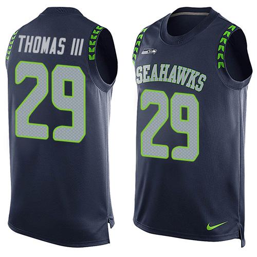  Seahawks #29 Earl Thomas III Steel Blue Team Color Men's Stitched NFL Limited Tank Top Jersey