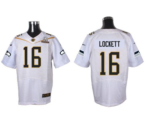  Seahawks #16 Tyler Lockett White 2016 Pro Bowl Men's Stitched NFL Elite Jersey