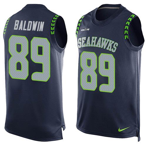  Seahawks #89 Doug Baldwin Steel Blue Team Color Men's Stitched NFL Limited Tank Top Jersey