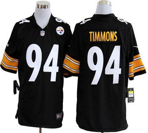  Steelers #94 Lawrence Timmons Black Team Color Men's Stitched NFL Game Jersey