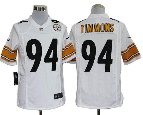  Steelers #94 Lawrence Timmons White Men's Stitched NFL Game Jersey
