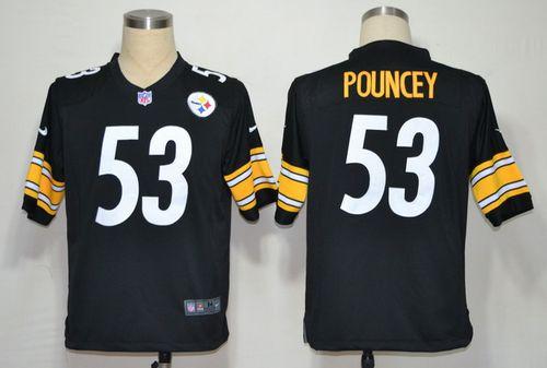  Steelers #53 Maurkice Pouncey Black Team Color Men's Stitched NFL Game Jersey