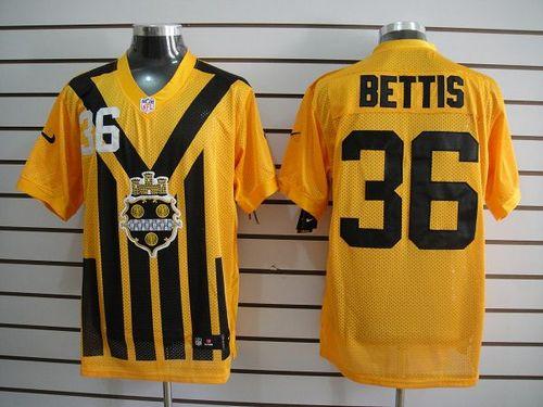 Steelers #36 Jerome Bettis Gold 1933s Throwback Men's Stitched NFL Elite Jersey