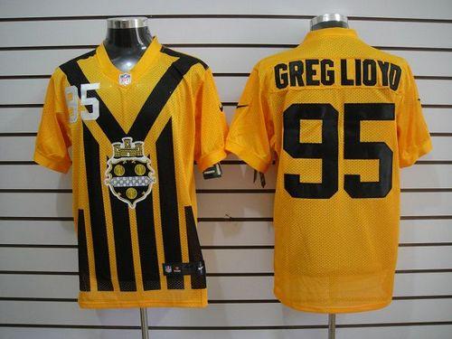  Steelers #95 Greg Lloyd Gold 1933s Throwback Men's Stitched NFL Elite Jersey