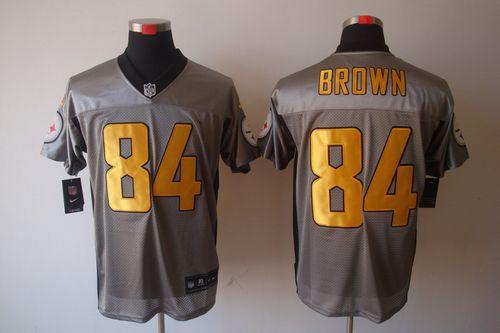  Steelers #84 Antonio Brown Grey Shadow Men's Stitched NFL Elite Jersey