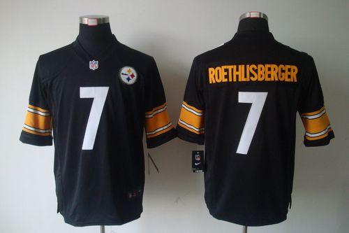  Steelers #7 Ben Roethlisberger Black Team Color Men's Stitched NFL Limited Jersey