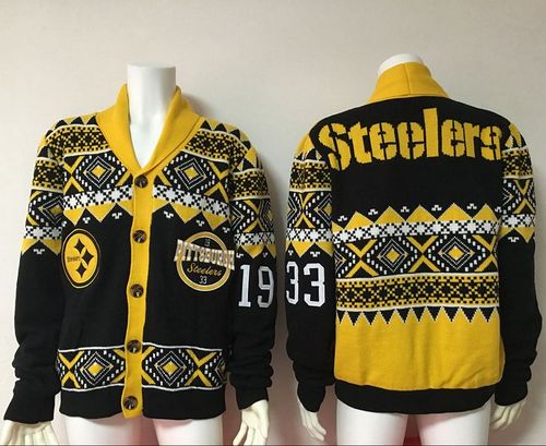  Steelers #33 Black Men's Ugly Sweater
