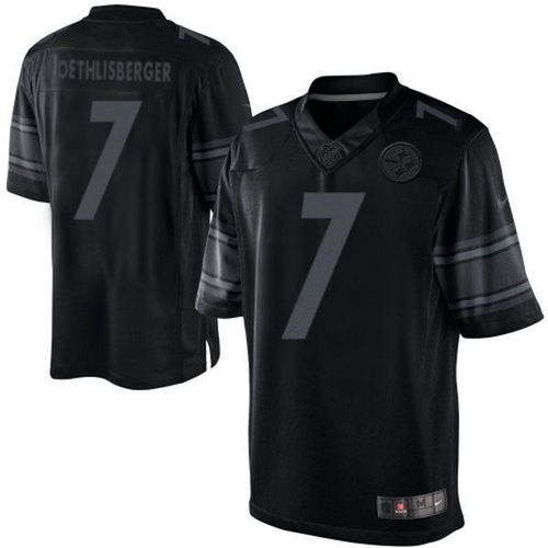  Steelers #7 Ben Roethlisberger Black Men's Stitched NFL Drenched Limited Jersey