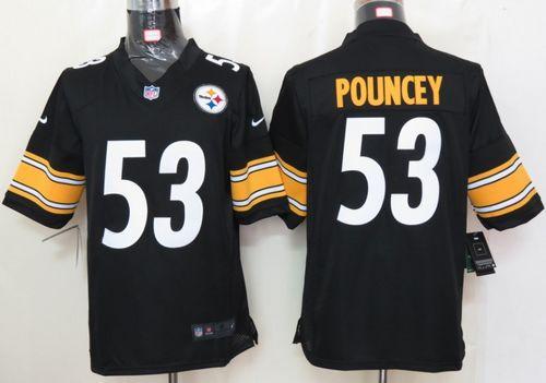  Steelers #53 Maurkice Pouncey Black Team Color Men's Stitched NFL Limited Jersey
