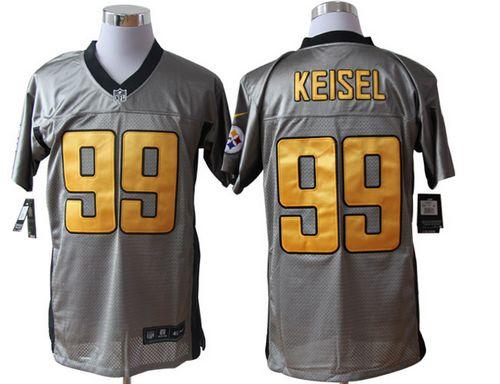  Steelers #99 Brett Keisel Grey Shadow Men's Stitched NFL Elite Jersey