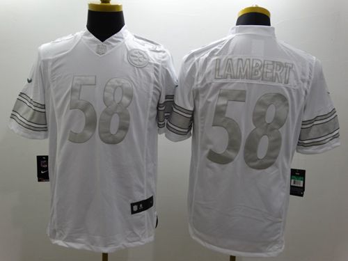  Steelers #58 Jack Lambert White Men's Stitched NFL Limited Platinum Jersey