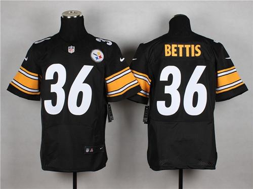  Steelers #36 Jerome Bettis Black Team Color Men's Stitched NFL Elite Jersey