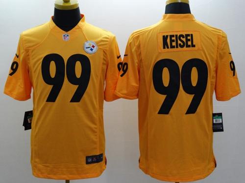  Steelers #99 Brett Keisel Gold Men's Stitched NFL Limited Jersey
