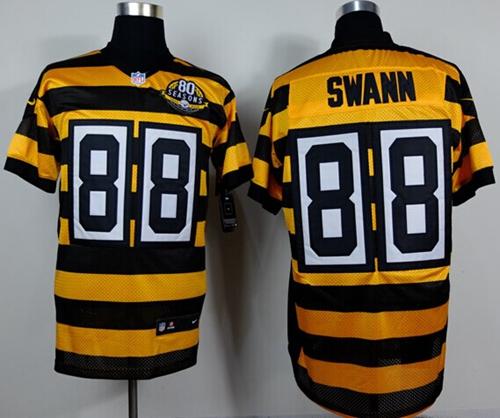  Steelers #88 Lynn Swann Yellow/Black Alternate 80TH Throwback Men's Stitched NFL Elite Jersey