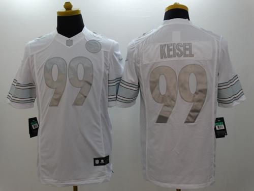  Steelers #99 Brett Keisel White Men's Stitched NFL Limited Platinum Jersey
