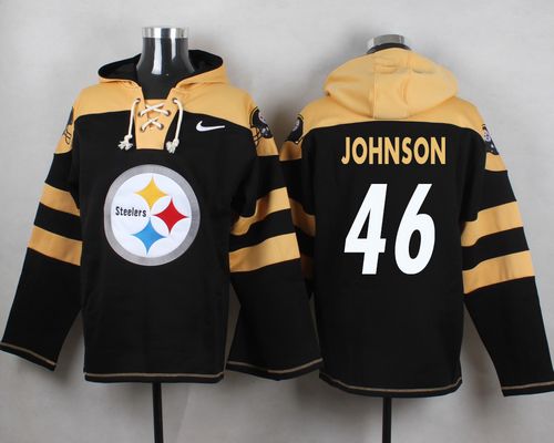  Steelers #46 Will Johnson Black Player Pullover NFL Hoodie