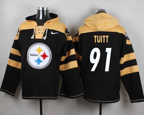  Steelers #91 Stephon Tuitt Black Player Pullover NFL Hoodie