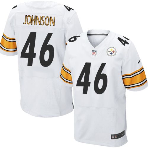  Steelers #46 Will Johnson White Men's Stitched NFL Elite Jersey