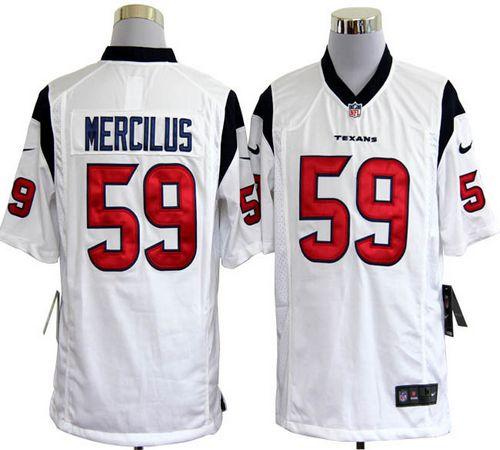  Texans #59 Whitney Mercilus White Men's Stitched NFL Game Jersey