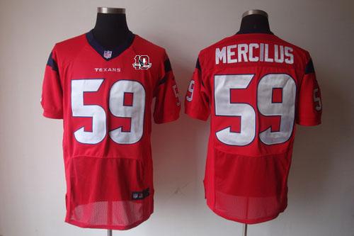  Texans #59 Whitney Mercilus Red Alternate With 10th Patch Men's Stitched NFL Elite Jersey