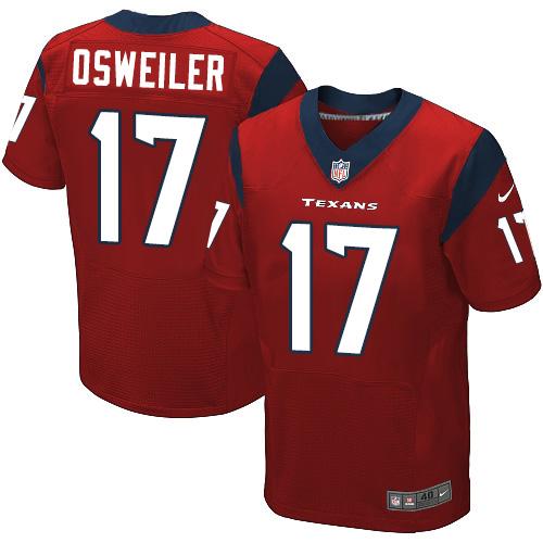  Texans #17 Brock Osweiler Red Alternate Men's Stitched NFL Elite Jersey