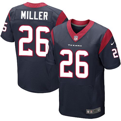  Texans #26 Lamar Miller Navy Blue Team Color Men's Stitched NFL Elite Jersey