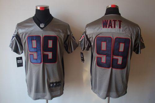  Texans #99 J.J. Watt Grey Shadow Men's Stitched NFL Elite Jersey