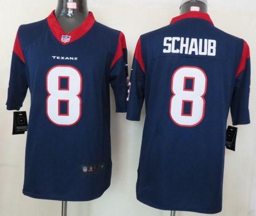  Texans #8 Matt Schaub Navy Blue Team Color Men's Stitched NFL Limited Jersey