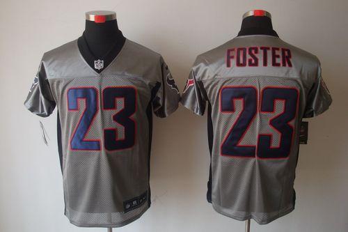  Texans #23 Arian Foster Grey Shadow Men's Stitched NFL Elite Jersey