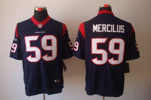  Texans #59 Whitney Mercilus Navy Blue Team Color Men's Stitched NFL Limited Jersey