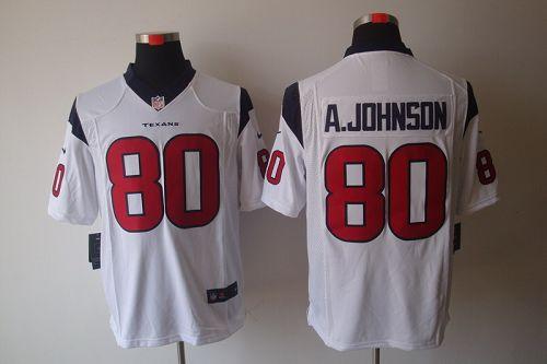  Texans #80 Andre Johnson White Men's Stitched NFL Limited Jersey