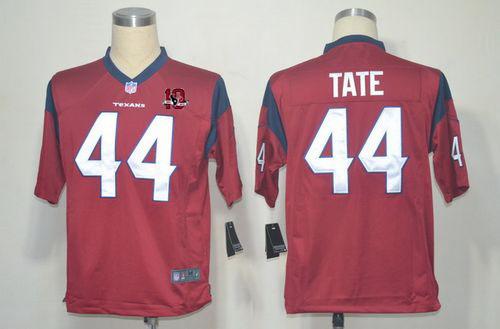  Texans #44 Ben Tate Red Alternate With 10th Patch Men's Stitched NFL Game Jersey